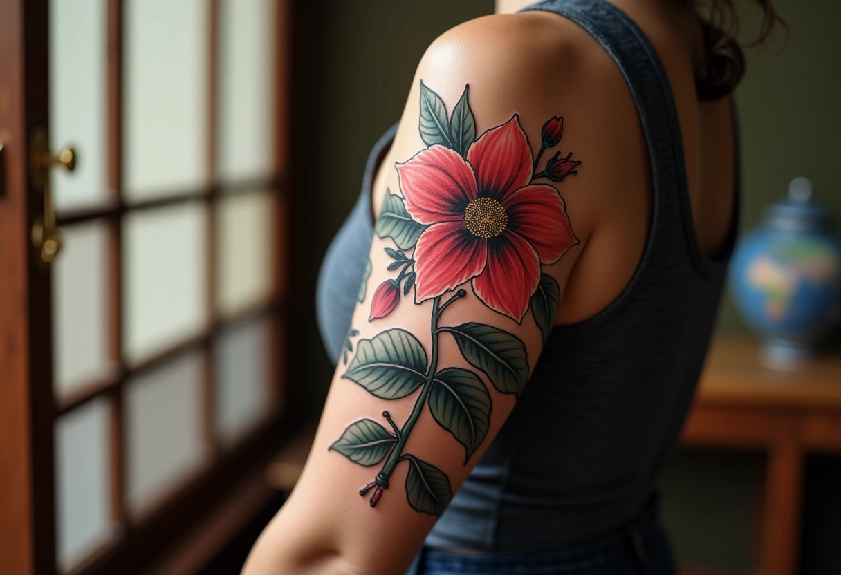 fleurs tatouées